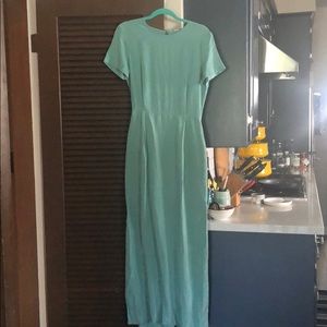 100% Pure Silk Seafoam Mint Maxi H&M formal dress